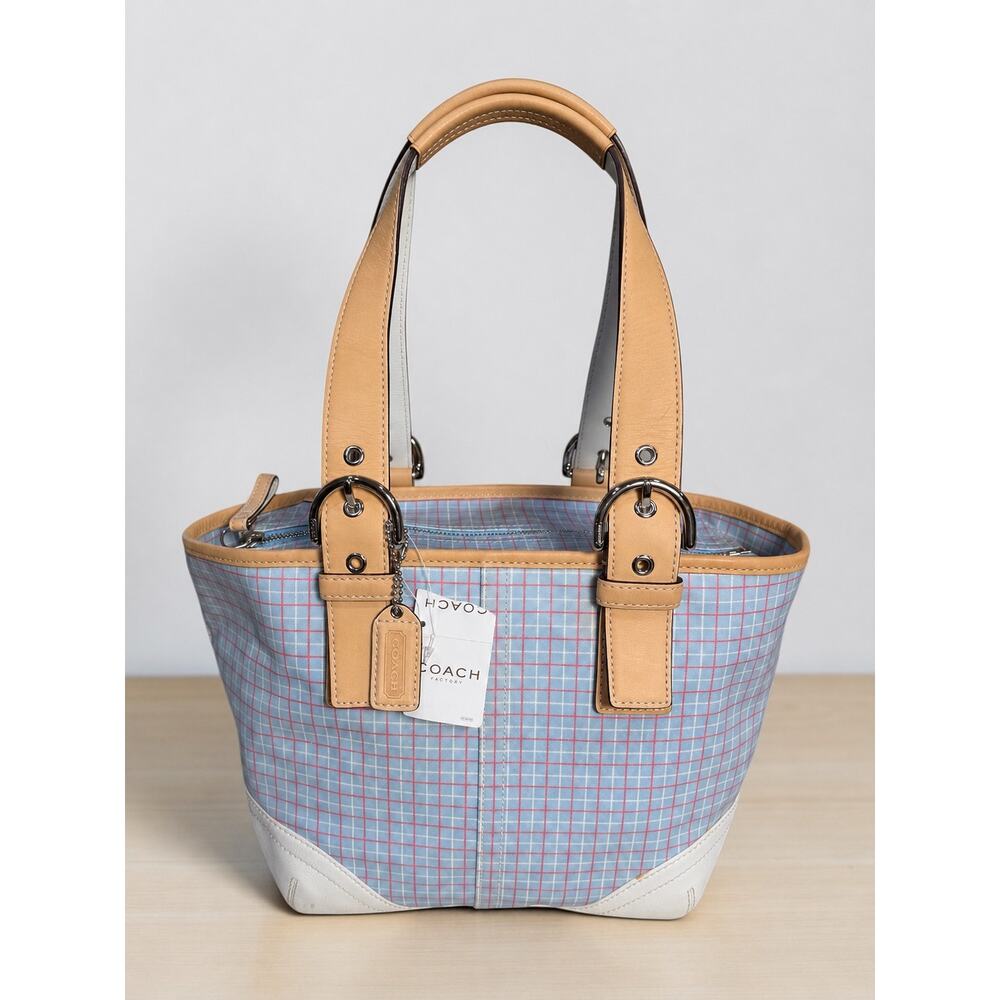 NWT Vintage Coach 1823 Soho Plaid Twill Tote & Wristlet - Picture 2 of 14